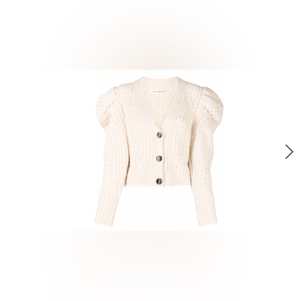 Ulla Johnson ruched button-down cardigan. Size S. Color - Butter ivory.
